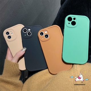 Solid Color Phone Case for iPhone 7plus 13 12 11 pro max XR X XS Max 7 8 plus SE Oval Lens Wrap Soft Tpu Full Cover