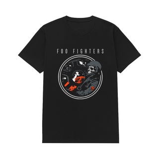 เสื้อยืดผ้าฝ้ายเสื้อยืด ลายนักบินอวกาศ Rockerstar Band Foo FightersL XL  XXL 3XL