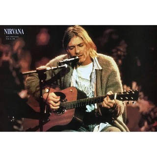 โปสเตอร์ รูปถ่าย คอนเสิร์ต นักร้อง วงดนตรี ร็อก NIRVANA Kurt Cobain 1987-94 POSTER 20"x30" Legend American Rock Band v10