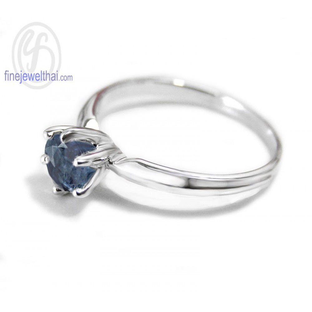 finejewelthai-แหวนไพลิน-ไพลินแท้-แหวนพลอย-แหวนเงินแท้-พลอยประจำเดือนเกิด-blue-sapphire-silver-ring-birthstone-r1184bl