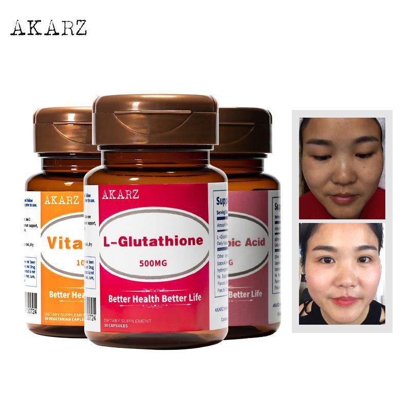Akarz L-Glutathione+alpha-Lipoic Acid+Vitamin C อาหารเสริม ผิวหน้า เมลานิน ลดเลือนริ้วรอย