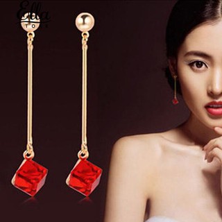 เครื่องประดับ Rhinestone Long Dangle Eardrop เครื่องประดับงานฝีมือต่างหู