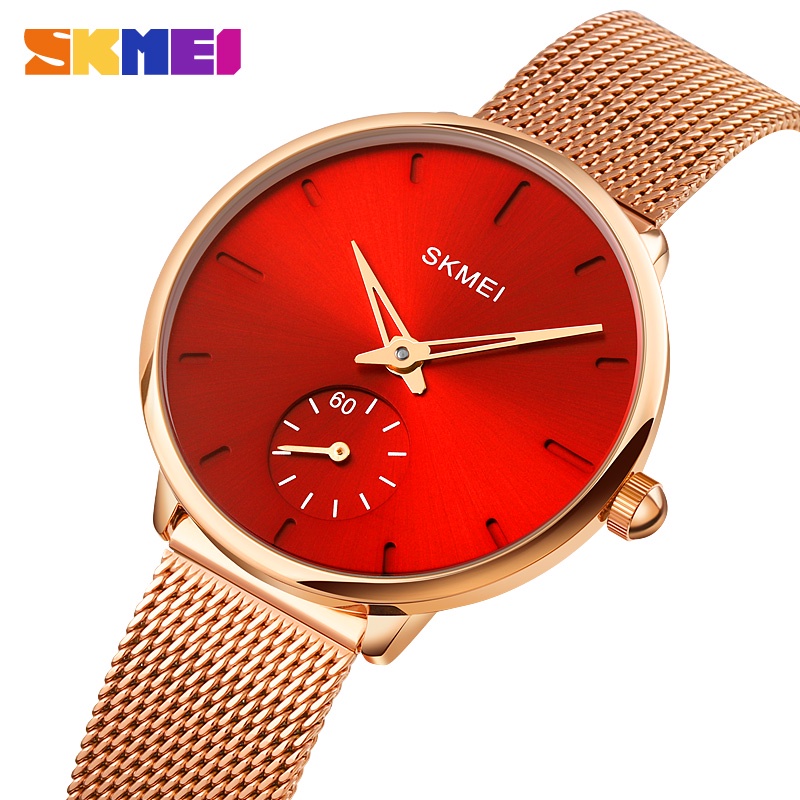 skmei-นาฬิกาข้อมือควอตซ์แฟชั่น-สายแสตนเลส-กันน้ํา-หรูหรา-สไตล์นักธุรกิจ-สําหรับสตรี