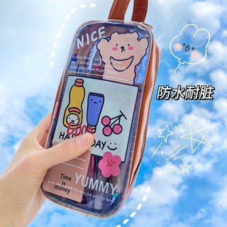 🔥🔥Hot Sale  กล่องดินสอ กระเป๋าดินสอ Pencil Casesinsญี่ปุ่นใสปากกากระเป๋าสาวหัวใจนักเรียนเครื่องเขียนกระเป๋าดินสอที่เรียบ