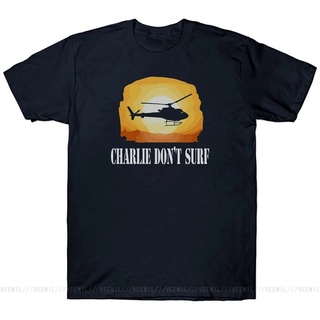 De32wew632 เสื้อยืดคอกลม ผ้าฝ้าย พิมพ์ลายภาพยนตร์ CHARLIE DONT SURF APOCALYPSE NOW 1970S POI32SDF39209