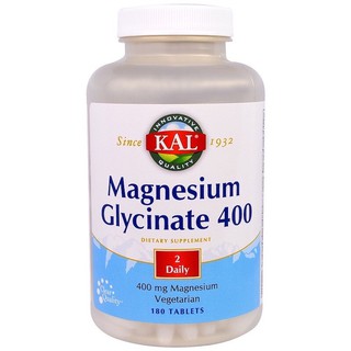 Pre Order 🇺🇸ของแท้จากอเมริกา  KAL, Magnesium Glycinate 400, 400 mg, 180 Tablets