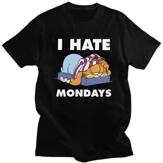 เสื้อยืดที่คุณต้องการเสื้อยืด แบบนิ่ม พิมพ์ลาย Garfield I Hate Mondays สไตล์สตรีท สําหรับผู้ชายขนาดเต็มS-5XLเสื้อยืด