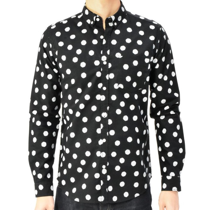 erawon-shop-0835di-เสื้อเชิ้ตผู้ชายแขนยาว-อ็อกส์ฟอร์ด-oxford-print-ทรง-regular-fit-สี-dice