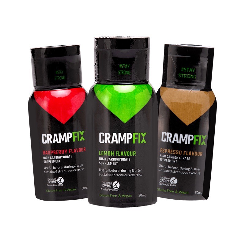 ภาพหน้าปกสินค้ากันตะคริว CRAMPFIX ขนาด 50 ml รส lemon raspberry espresso จากร้าน km8bicycle บน Shopee