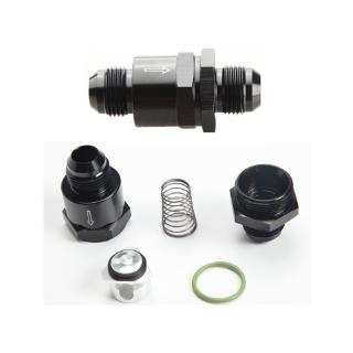 AN6 / AN8 / AN10 / AN12 Aluminium Non Return One Way Check Valve Fuel EFI Fitting Adapter Black