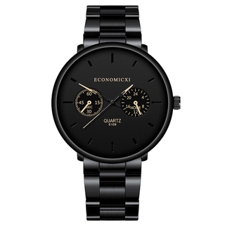 แฟชั่นผู้ชายที่เรียบง่ายนาฬิกาบางพิเศษผู้ชายเรียบง่ายธุรกิจสแตนเลสตาข่ายเข็มขัดนาฬิกาควอตซ์Minimalist Blue Pointer Casual Fashion Ultra Thin  Simple Men Business Luxury Quartz  Stainless Steel Strap Clock Gift Business WristWatch
