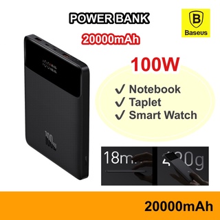 Baseus World Premiere 100W Power Bank 20000mAh Type C PD Fast Charge Powerbank พาวเวอร์แบงค์ Battery Charger USB-C USB C