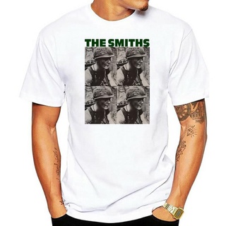 เสื้อยืดผ้าฝ้ายพิมพ์ลายขายดี เสื้อยืดผ้าฝ้าย 100% พิมพ์ลาย The Smiths Meat Is Murder Army helmet Vegan Morrissey S 5Xl แ