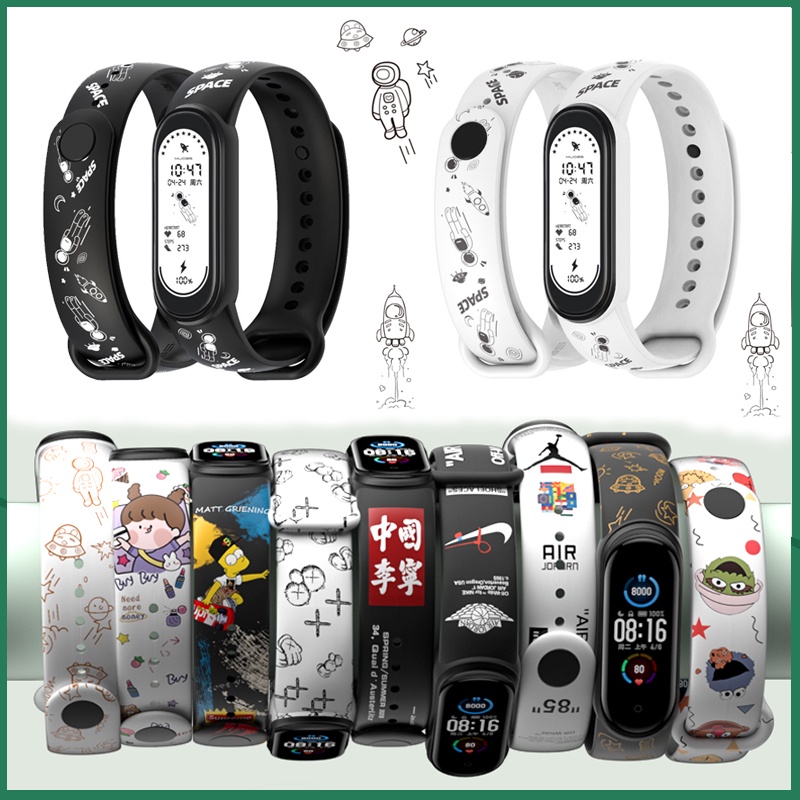 รูปภาพของสายนาฬิกาข้อมือซิลิโคน ลายการ์ตูนแฟชั่น สำหรับ Xiaomi Mi Band 6 5 4 3ลองเช็คราคา