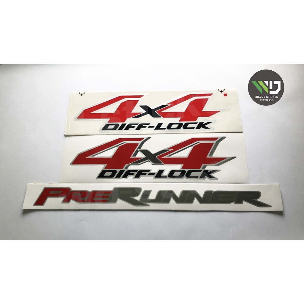 *1 ชุด มี 2 ชิ้น* สติกเกอร์ 4x4 DIFF-LOCK / PRERUNNER สำหรับ TOYOTA ...