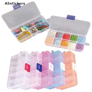 [ASstickers] กล่องพลาสติก 10 ช่อง ปรับได้ สําหรับเก็บเครื่องประดับ ลูกปัด