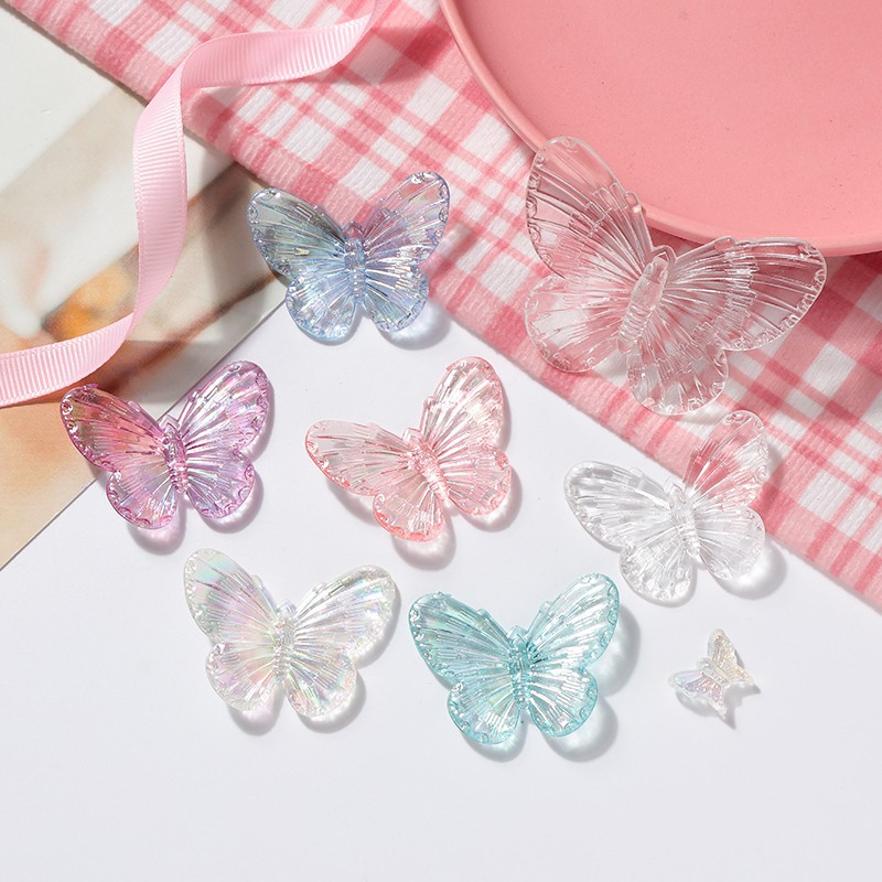 ภาพหน้าปกสินค้าResin dazzling color butterfly diy handmade mobile phone case simulation cream glue material package crystal glue homemade accessories จากร้าน miaowo.th บน Shopee