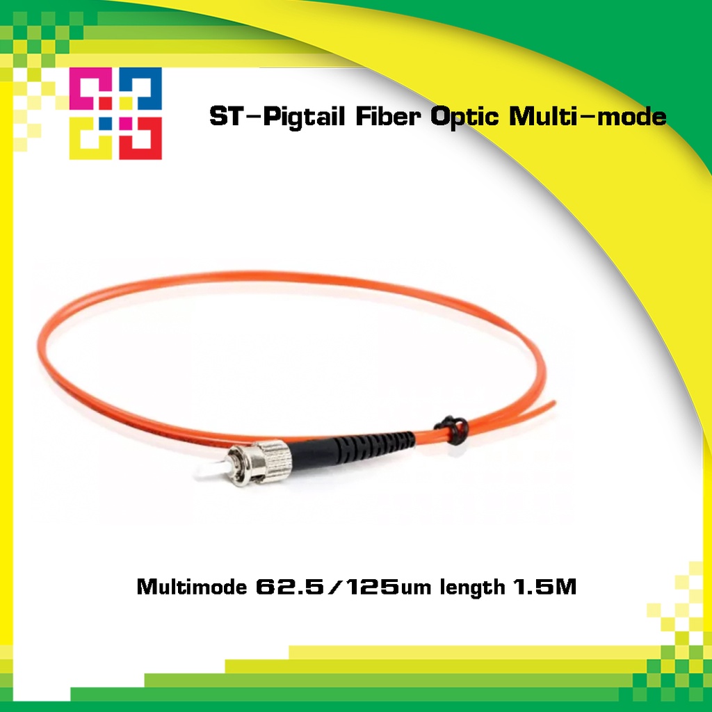 สายไฟเบอร์ออฟติกพิกเทล-st-pigtail-fiber-mm-62-5um-simplex-1-5m-bismon-4เส้น-แพ็ค