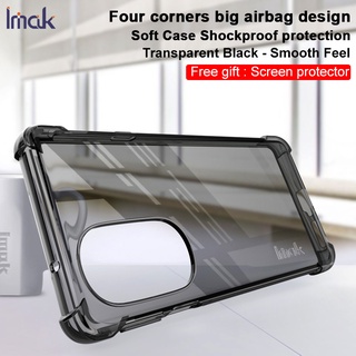 Imak Motorola Moto Edge X30 5G Shockproof Clear Soft TPU Case Transparent Silicone Back Cover Screen Film