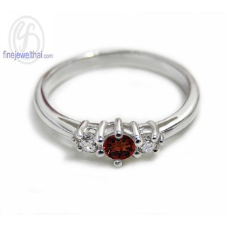 Finejewelthai แหวนโกเมน-แหวนเงินแท้-แหวนพลอย-พลอยประจำเดือนเกิด/ Garnet-Birthstone-Silver925-Ring - R1182gm