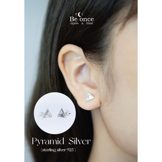 ต่างหูเงินแท้925  รุ่น Pyramid  Silver