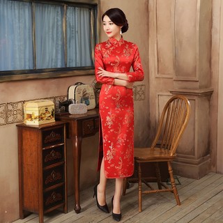 ภาพหน้าปกสินค้าCheongsam ผู้หญิงที่ผอมยาวเสื้อผ้าวินเทจชุดยาวชุดมังกรราชวงศ์ถัง ที่เกี่ยวข้อง