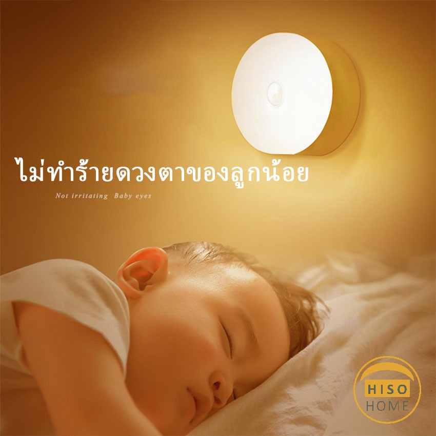 ภาพหน้าปกสินค้าโคมไฟหัวเตียง LED 0.6w ชาร์จ โคมไฟ ยึดผนังด้วยแม่เหล็ก LED Button night light จากร้าน hisohome บน Shopee