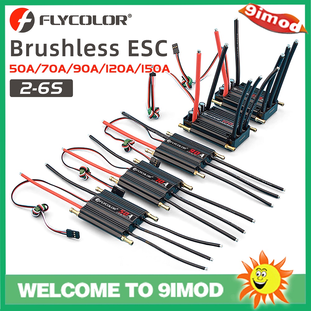 flycolor-ตัวควบคุมความเร็ว-ไร้แปรงถ่าน-50a-70a-90a-120a-150a-esc-รองรับ-2-6s-bec-5-5v-5a-สําหรับเรือบังคับ