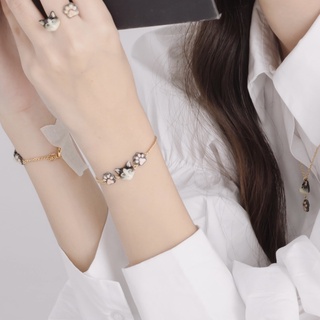 FAIRY TALES - Cool cat : The Black-White Forest Cat Bracelet สร้อยข้อมือแมว แมวขาวดำ handmade ใส่ได้ทุกเพศ