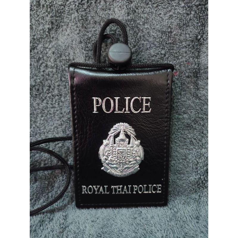 ซองหนังเเท้ใส่บัตรห้อยคอ-ตำรวจ-กระเป๋าหนังใส่บัตรคล้องคอ-royal-thai-police
