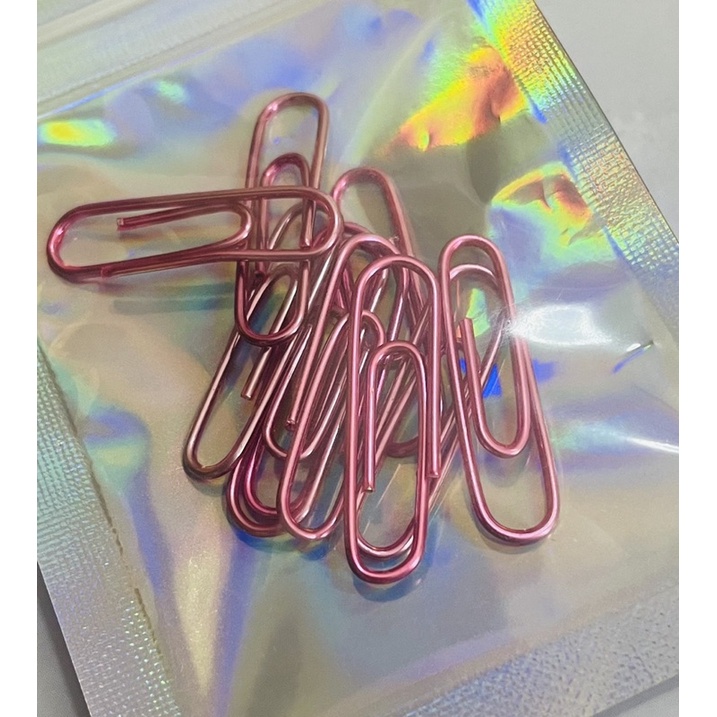 คลิปหนีบกระดาษ-เมทัลลิก-หลากสี-10ชิ้น-ชุด-metallic-paper-clip