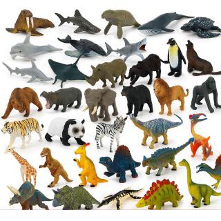 12 ชิ้น / เซ็ตเด็กเล่นของเล่นรุ่นพลาสติกสัตว์รูปมินิสวนสัตว์ทะเลไดโนเสาร์
