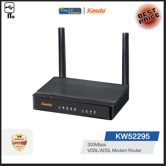 VDSL Modem Router KASDA (KW52295) Wireless N300 (Lifetime Forever