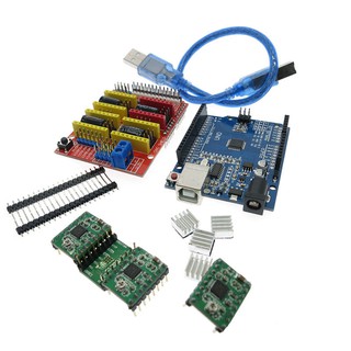 cnc shield v 3 เครื่องพิมพ์ 3 d+บอร์ดขยาย 4 ชิ้น a 4988 driver สําหรับ arduino+uno r3 พร้อมสาย usb