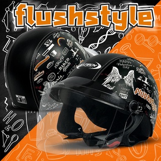 หมวกกันน็อคครึ่งใบ V-TECH Helmet รุ่น FLUSHSTYLE 1016 (สำหรับผู้ใหญ่) ชิวหน้าสโม๊ค