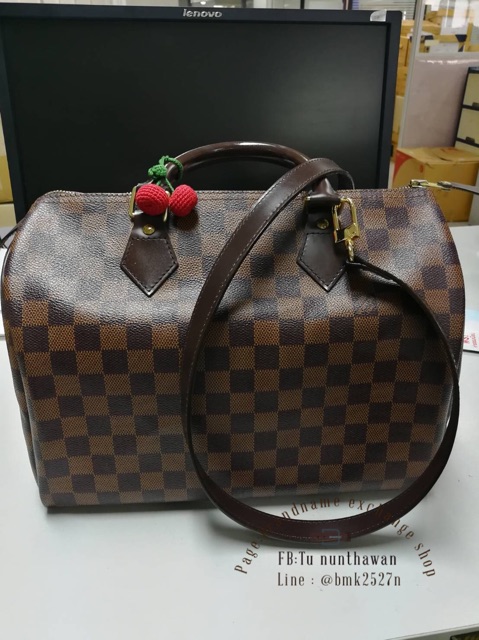 สายหนัง-สายกระเป๋าหนังแท้-ใช้กับ-lv-speedy-damier-รุ่น-ดามิเย่-damier