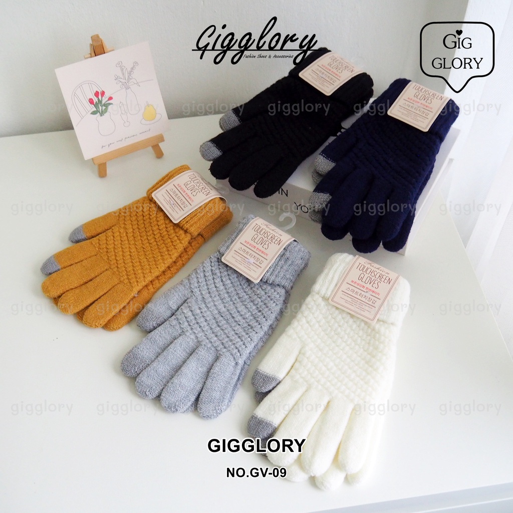 ภาพหน้าปกสินค้า️ พร้อมส่ง ถุงมือไหมพรม ถุงมือกันหนาว ทัชสกรีนได้ (No.GV-09) จากร้าน gigglory บน Shopee