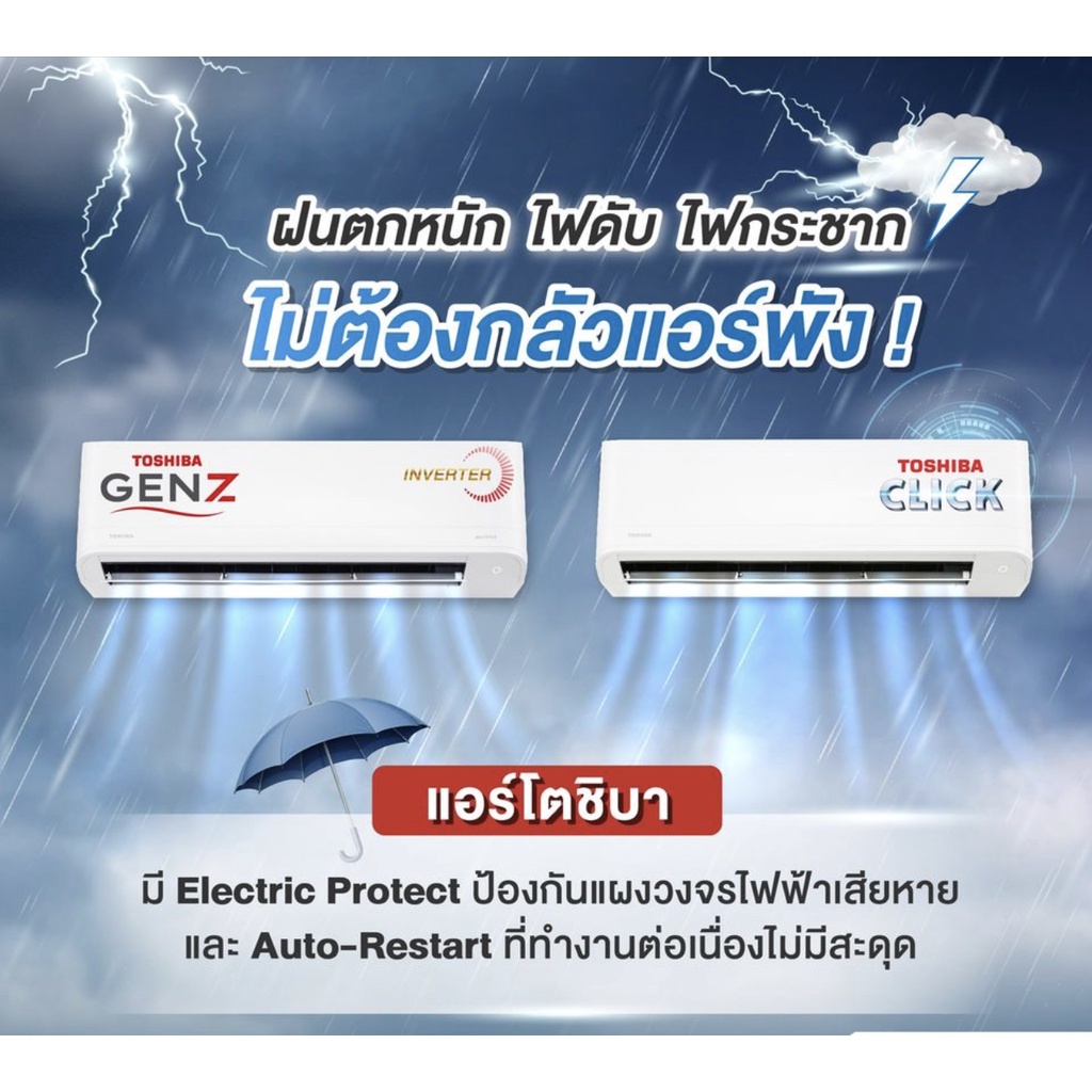 ภาพหน้าปกสินค้าTOSHIBA แอร์ติดผนังรุ่น CLICK R32 NEW2022 ขนาด 9200-25250 BTU จากร้าน carrier.officialshop บน Shopee