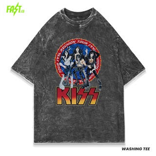 เสื้อยืดพิมพ์ลายแฟชั่น Kiss Reunion Tour เสื้อเชิ้ต โอเวอร์ไซซ์ ล้างทําความสะอาดได้