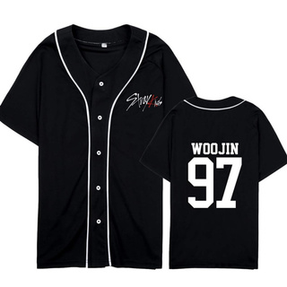 เสื้อยืดผู้ เสื้อแจ็กเก็ตเบสบอล พิมพ์ลาย Mainlead Kpop Stray Bangchan Felix Hyunjin Jeongin Minho สําหรับผู้ชาย S-5XL