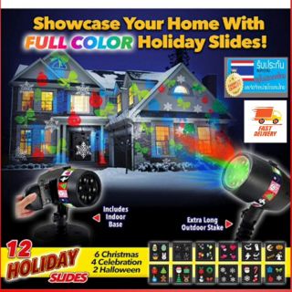 ราคาโคมไฟเลเซอร์โปรเจคเตอร์Shower Laser projector 12 holiday 12 สไลด์สำหรับเลเซอร์ Star Night สำหรับคริสต์มาสฮาโลวีน