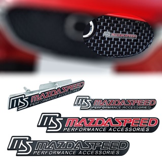 กระจังหน้ารถยนต์ โลหะ ลายโลโก้ MS MazdaSpeed 3D สําหรับ Mazda 2 3 5 6 CX-5 CX-4 CX-7 Axela Atenza