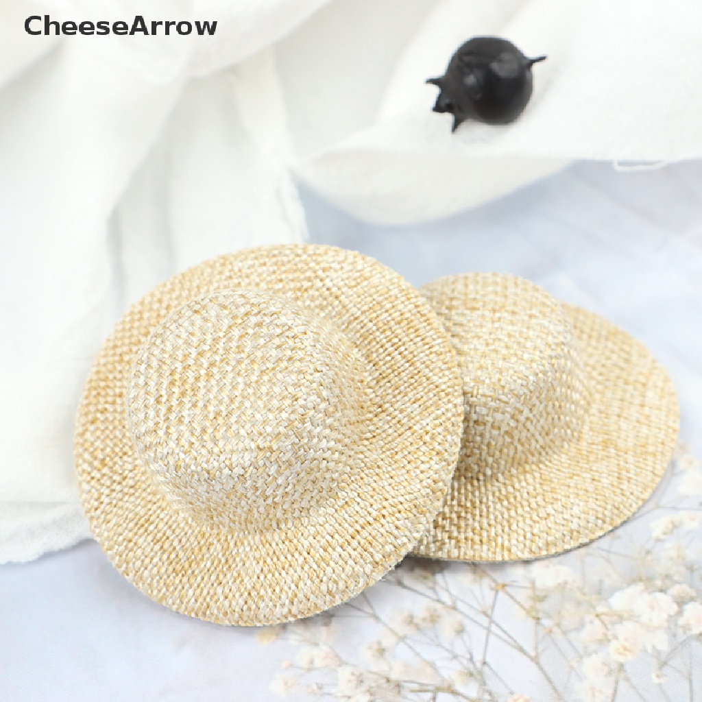 ภาพสินค้าCheesearrow หมวกฟางสาน ขนาดเล็ก สําหรับตกแต่งบ้านตุ๊กตา 2 ชิ้น จากร้าน cheesearrow11.th บน Shopee ภาพที่ 3