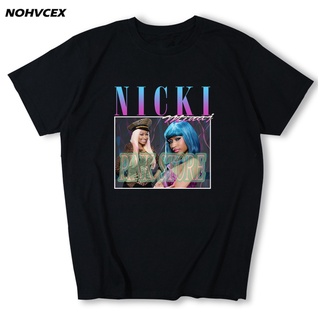 เสื้อยืดสตาร์ยุโรปและอเมริกาเสื้อยืดลําลอง แขนสั้น พิมพ์ลาย Nicki Minaj 90s สไตล์วินเทจ คุณภาพสูง เป็นที่นิยม เหมาะกับทุ