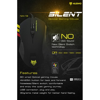 ร้านแนะนำเมาส์ Nubwo Silent Mouse NM 19 ไร้เสียงคลิก ประกันศูนย์ 1ปี img 4