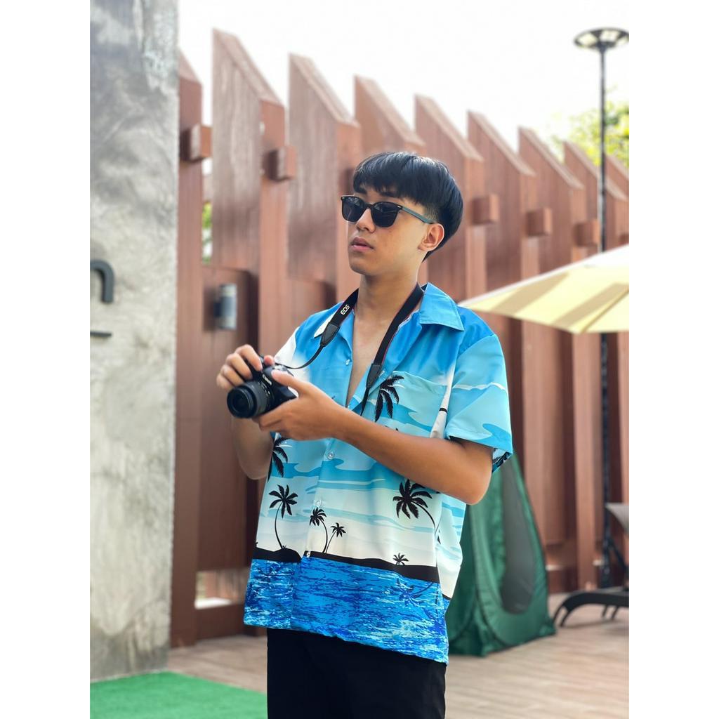 เสื้อฮาวาย-hawaii-เชิ้ตเกาหลี-มะพร้าวฟ้า-ผ้านิ่มขึ้น-สไตล์เกาหลีมาแรง-ส่งจากไทย