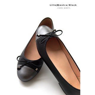 EARL GREY รองเท้าหนังแกะแท้ หนังนิ่ม พื้นนุ่ม มีซัพพอร์ต รุ่น Lille(B)extra series in Black