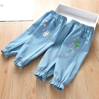 2-6 ปีเด็กหญิงกางเกงฤดูใบไม้ร่วงกางเกงยีนส์กางเกงขายาวกางเกงการ์ตูน