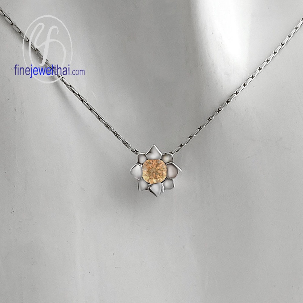 finejewelthai-จี้ซิทริน-ซิทริน-จี้พลอย-พลอยประจำเดือนเกิด-citrine-silver-pendant-birthstone-p1058ct00e