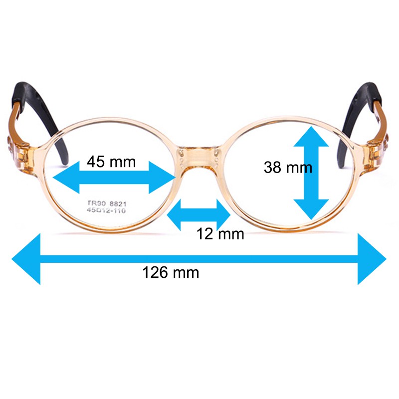 korea-แว่นตาแฟชั่นเด็ก-แว่นตาเด็ก-รุ่น-8821-c-3-สีน้ำตาลกรอบใส-ขาข้อต่อ-วัสดุ-tr-90-สำหรับตัดเลนส์-เบาสวมไส่สบาย